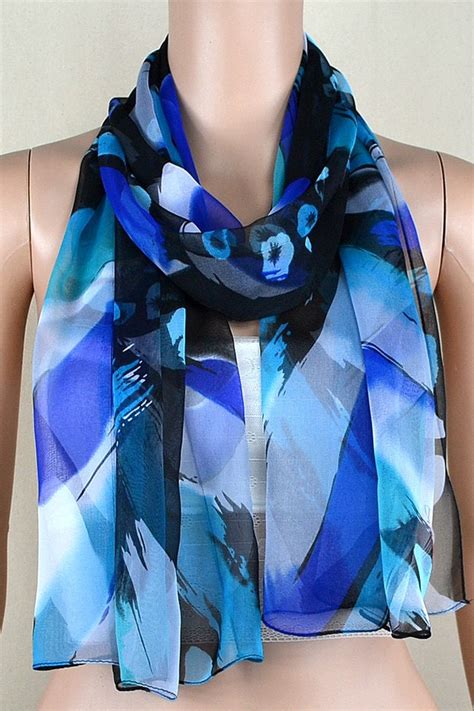 blue designer scarves